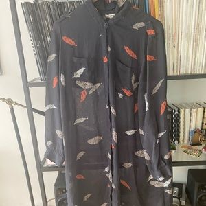 Old Navy sheer feather print tunic XXL